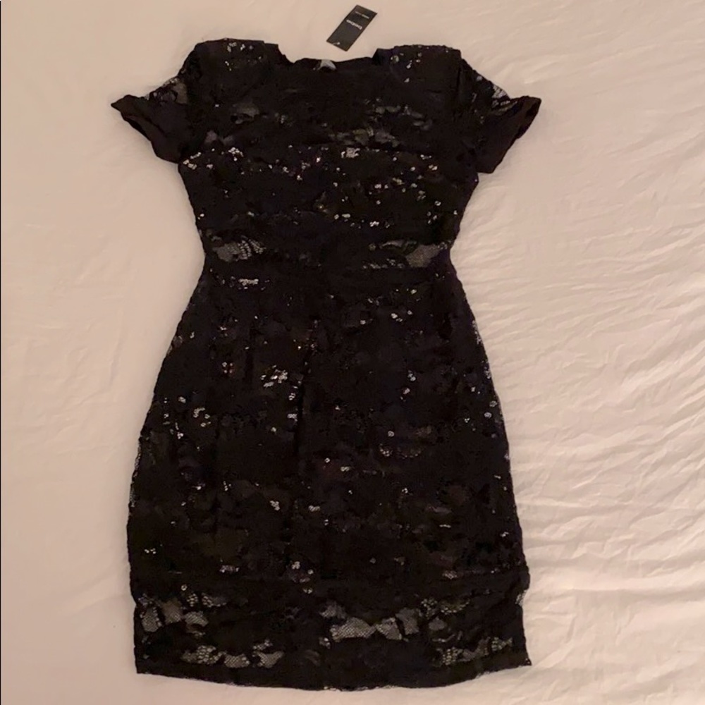 Bebe L/s Lace Tee Dress